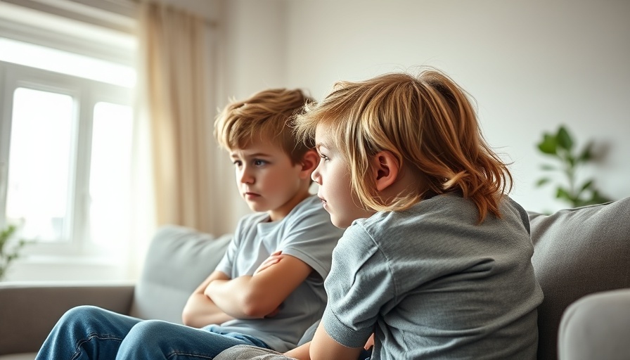 Transforming sibling rivalry: two children on a sofa in conflict.