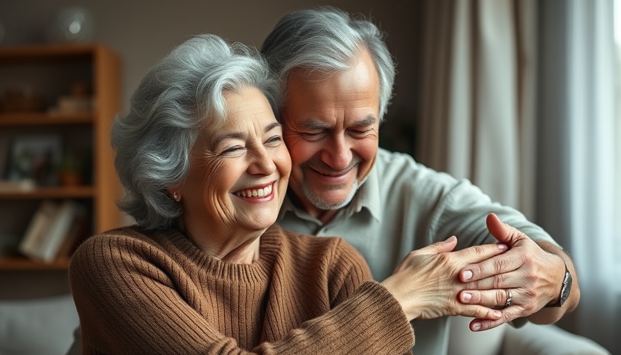 Older couple smiling and embracing, representing charitable bequest planning