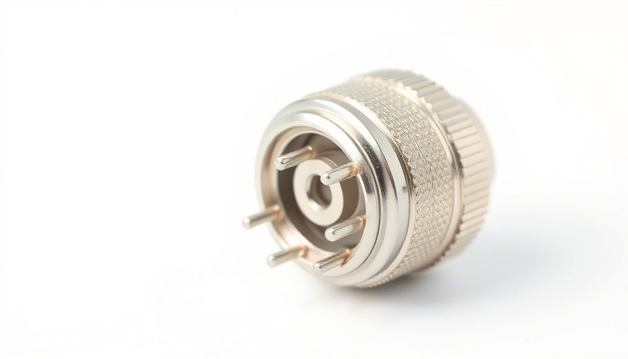 High-quality hermetic connector for industrial sensors, silver metallic.