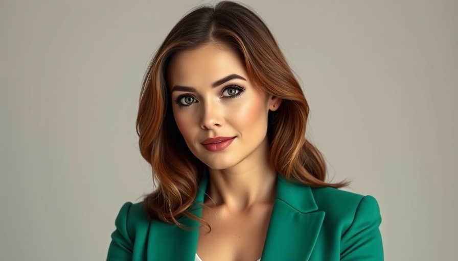 Confident woman in green blazer, understanding skin allergies concept.