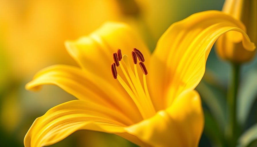 Vivid yellow lily flower symbolizing Celebrate Female Friendships, close-up view.