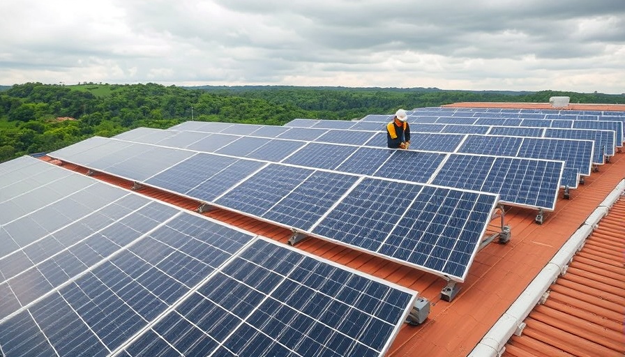 Solar panels on rooftop for renewable energy capture