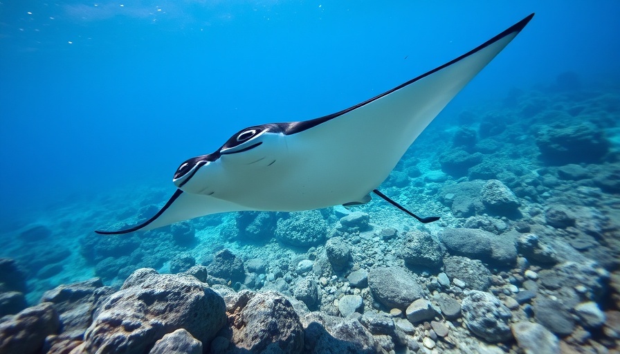 Graceful manta ray in South Africa for tourism