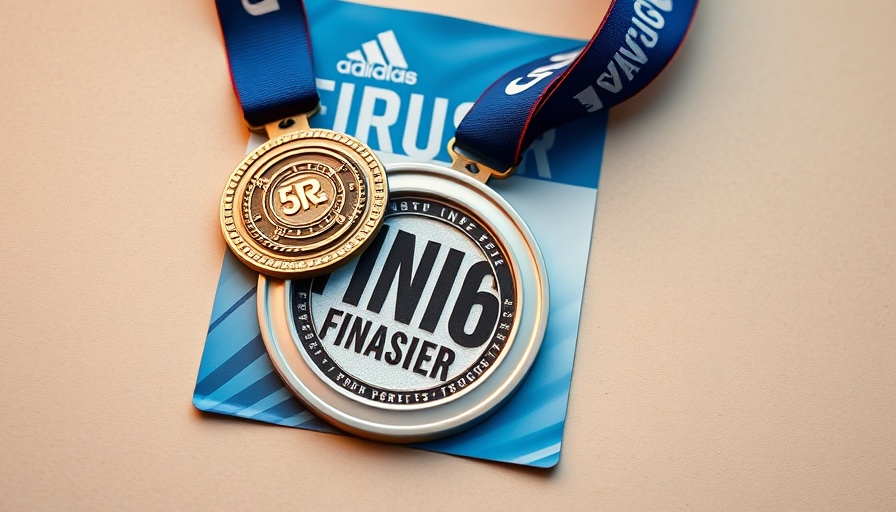 Race bib and finisher medal symbolize running and depression recovery.