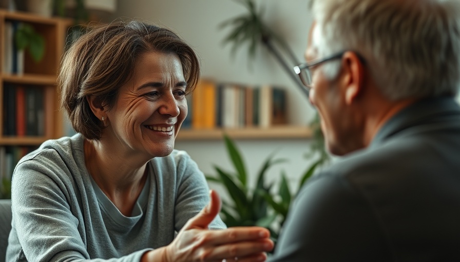 Therapist coaching patient in depression treatment.