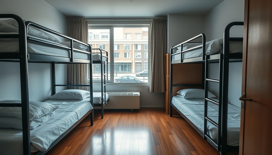 Student dormitory room with bunk beds and window view, HMO Investment for Students.