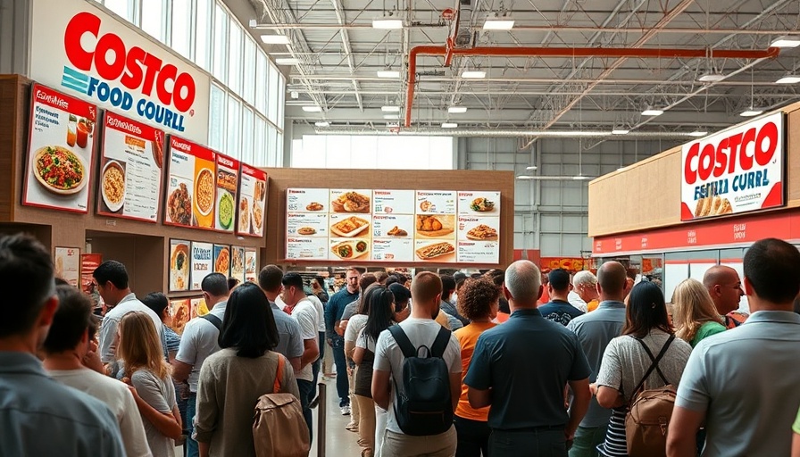 Costco food court menu with people in line, casual setting