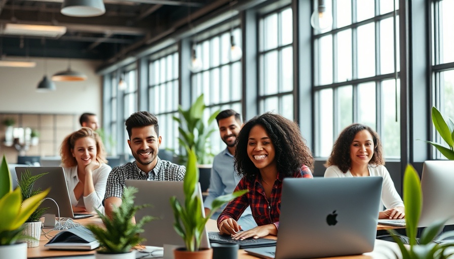 Team collaboration in modern office space.