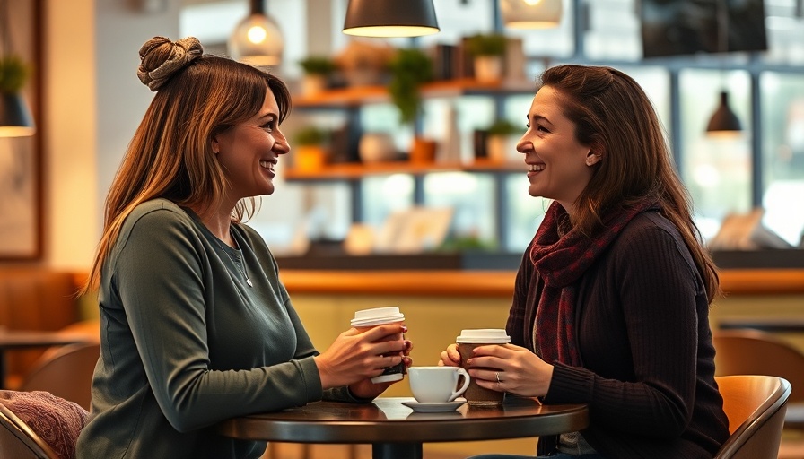 Two women discussing in a cafe, highlighting narcissism in the workplace.