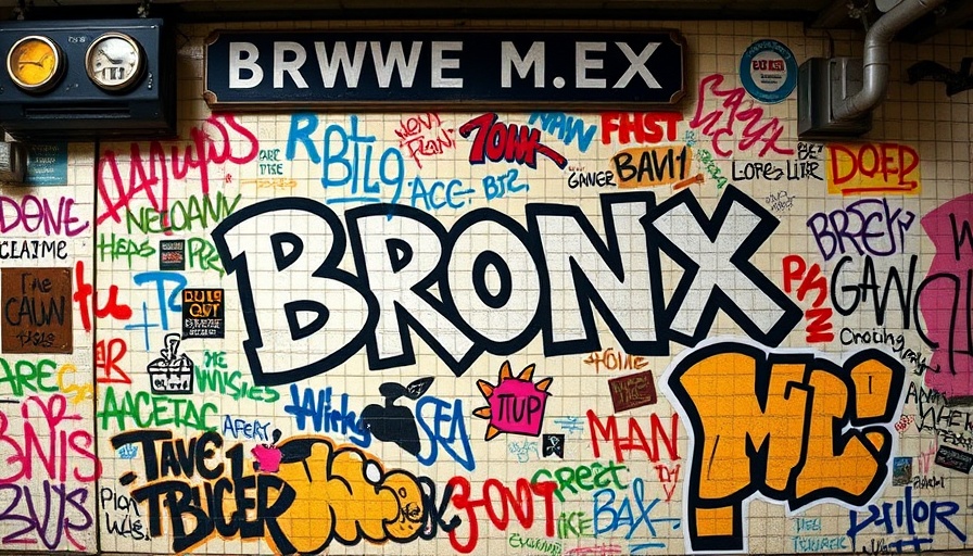 Hip-Hop Culture in the Bronx reflected in a vibrant graffiti-covered subway map.