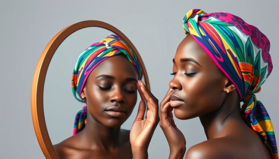 Young woman checking face in mirror for Dehydration Lines vs Wrinkles.