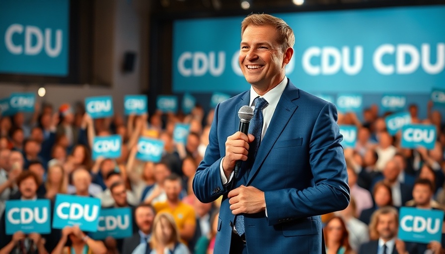 Germany's Election political rally with leader on stage.