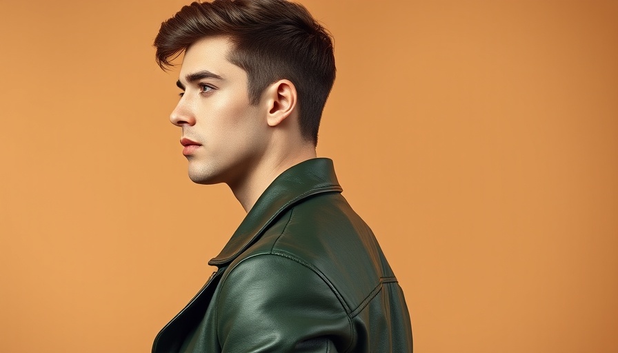 Baracuta Spring Summer 2025 collection - man wearing green leather jacket.