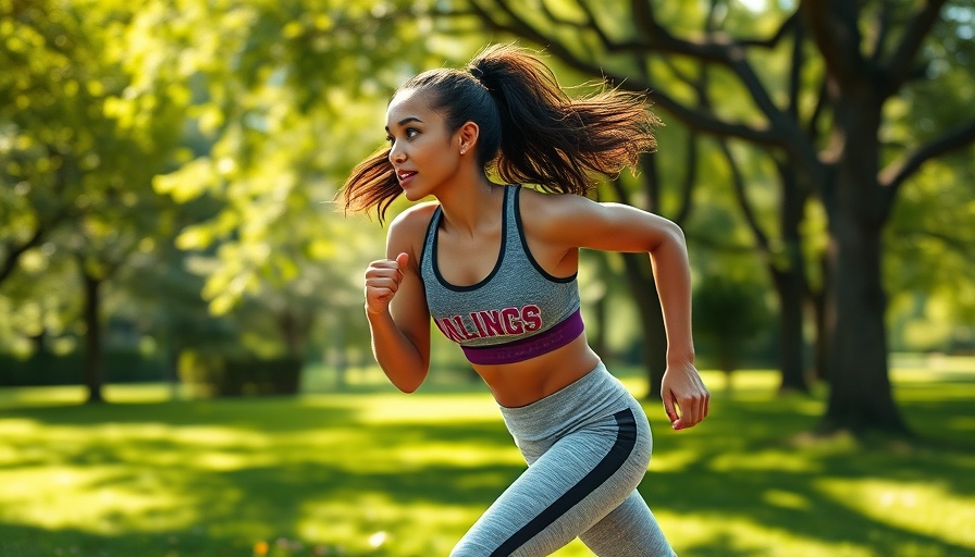 Young woman preparing to run outdoors for mental health.