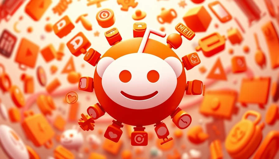 SEO strategies with vibrant Reddit logo surrounded by orange icons.