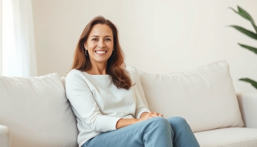 Relaxed woman smiling, showcasing age-defying secrets after 40.