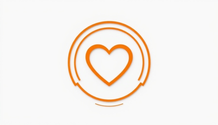 Minimalist orange heart icon for Telehealth for Parents