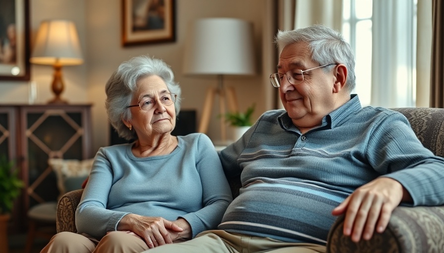 Elderly couple in living room, highlighting Alzheimer's drug treatment impact.