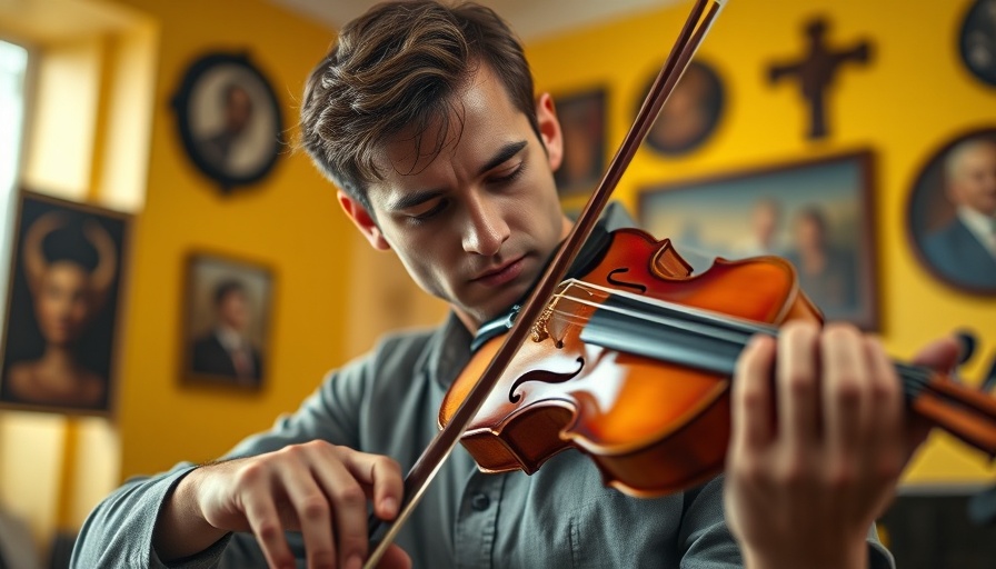 Focused musician playing violin, Alexander Technique for Young Musicians.