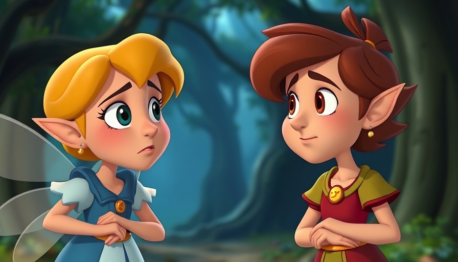 Animated characters discussing in a forest, Parenting Your Partner concept.