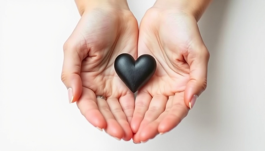 Hands holding a black heart symbolizing genetic relationship ADHD depression.