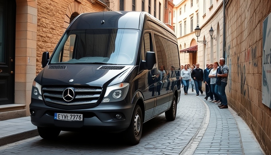 Diplomatic vehicle on narrow street during US Russia Diplomatic Talks.