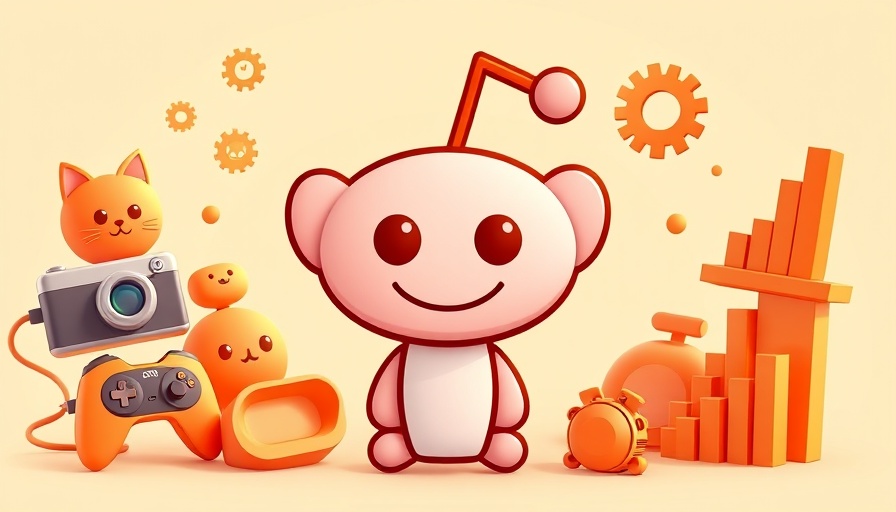 Reddit logo with 3D orange icons for SEO Product Description Visibility.