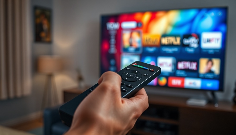 TV remote held close to a vibrant streaming service screen; anxiety disorders.