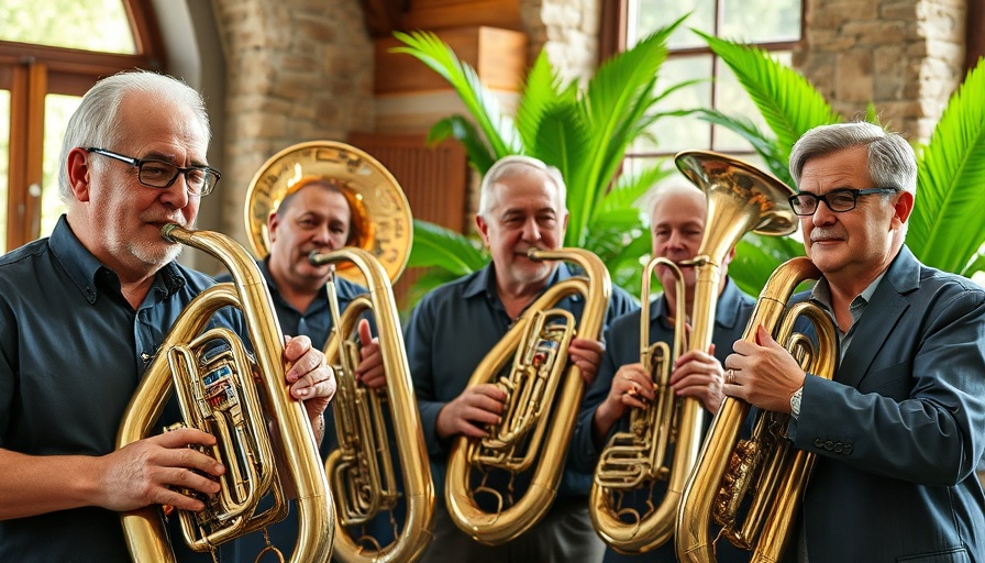 Tuba players in indoor performance, radical inhibition for tuba players theme