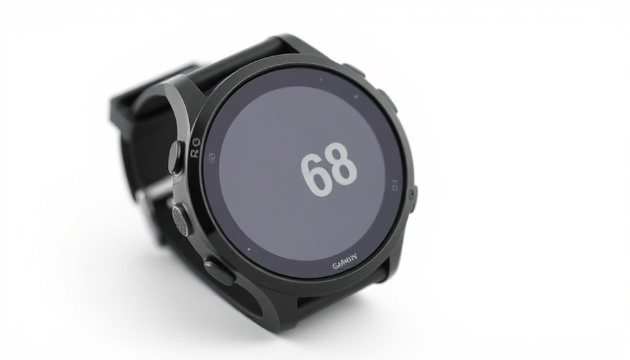 Sleek black Garmin watch with digital display for sleep tracking.