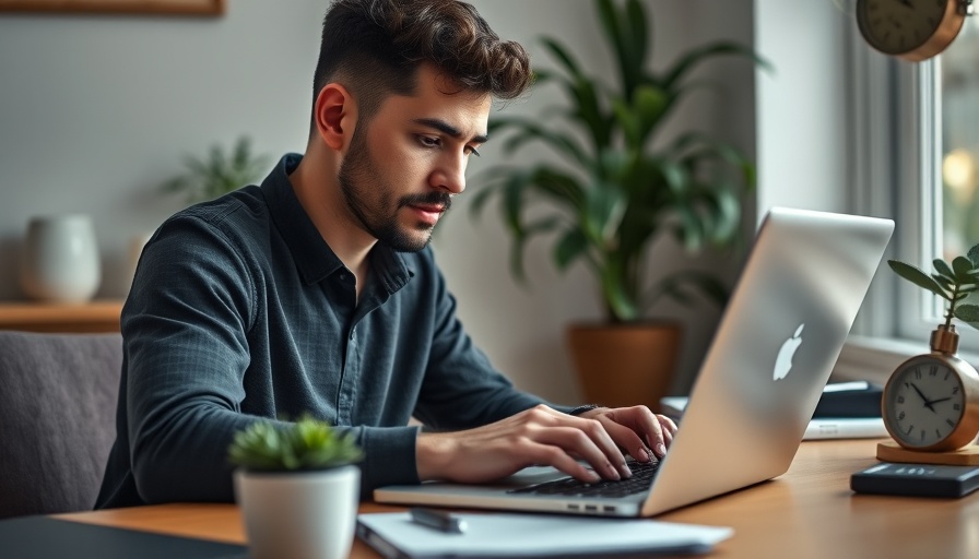 Person using laptop for digital stress management in home office