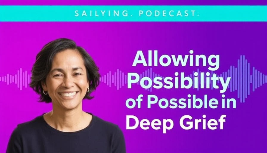 Podcast cover on meditation for grief, vibrant design