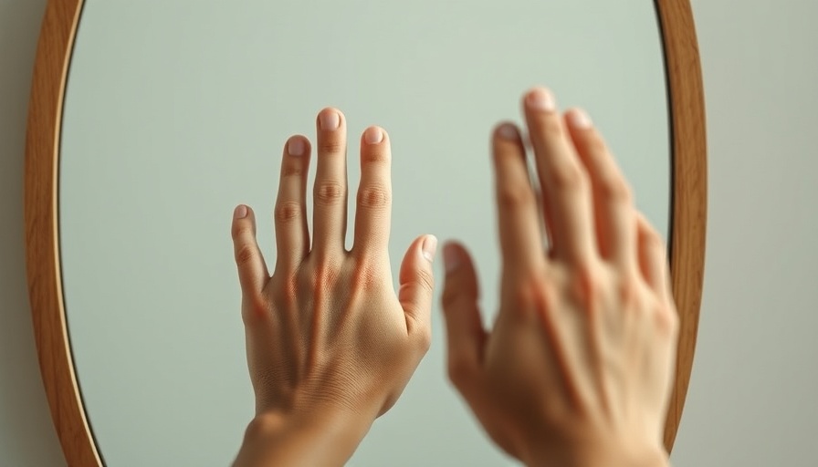 Reflective hand symbolizing self-love and mindfulness in South Africa.