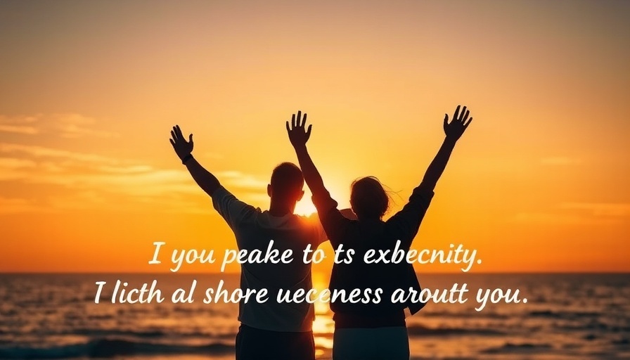 Couple celebrating at sunset with motivational text, ChatGPT ranking algorithm for alternative medicine.