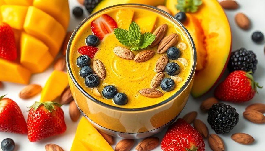 Healthy breakfast ideas: colorful smoothie bowl with fresh fruit