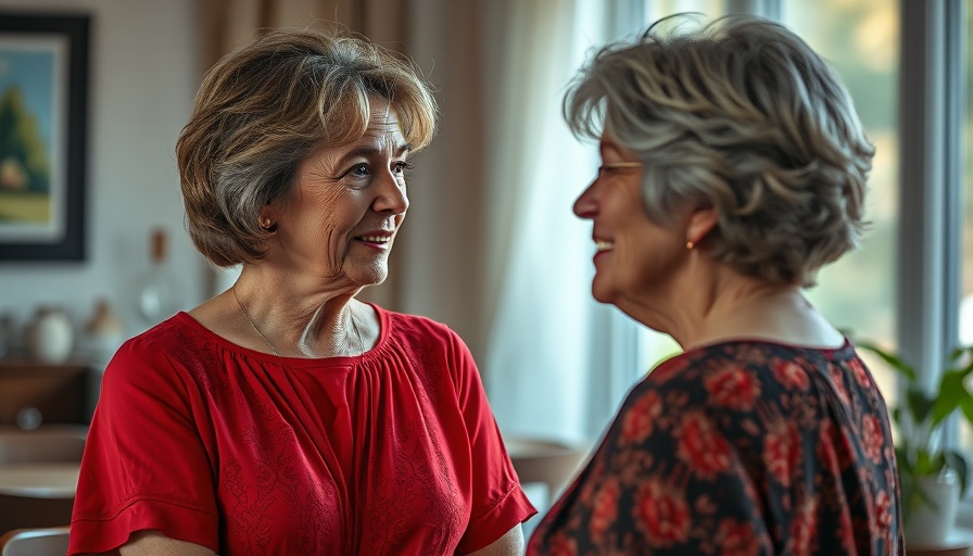 Middle-aged woman in red dress discussing Histrionic Personality Disorder.
