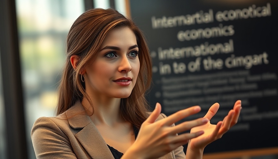 Young woman discusses Bretton Woods Agreement and cryptocurrency.