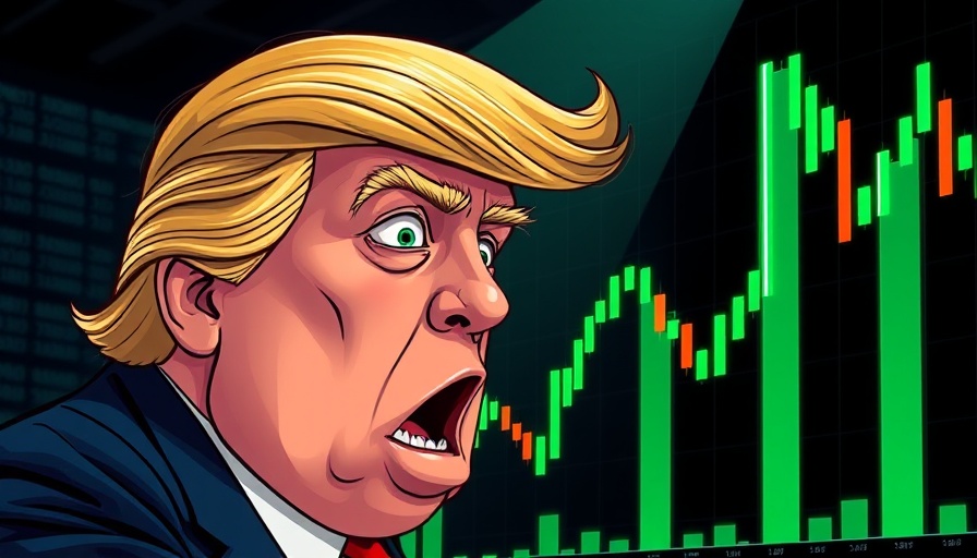Bitcoin Bull Flag with shocked face and chart, digital illustration.
