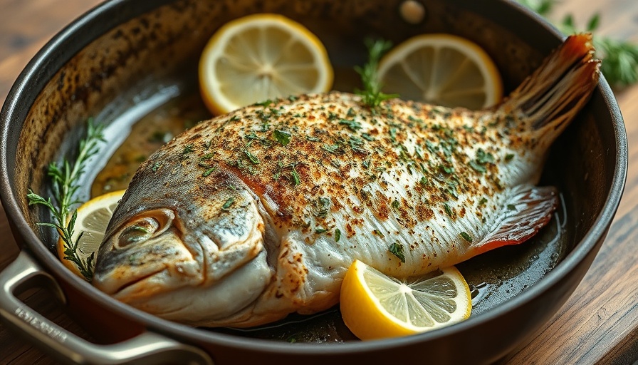 Herb crusted fish in skillet, one pan recipe.