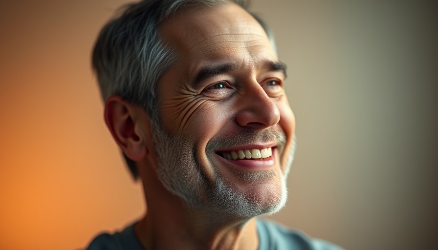 Man discussing OCD treatment in warm ambient lighting.