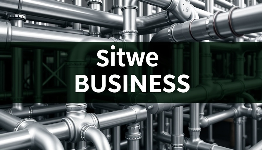 SEO importance for plumbing businesses poster with pipes and text.