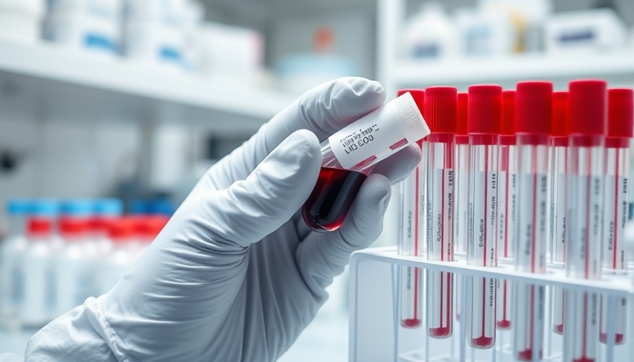 Laboratory technician with blood sample for Alzheimer's status awareness.