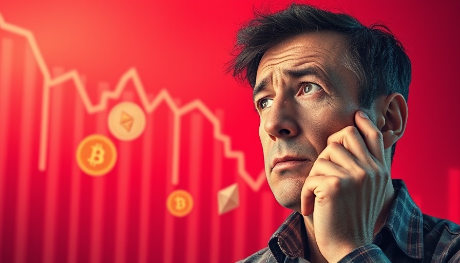 Dramatic financial decline with altcoin symbols, reflecting Q1 2025.