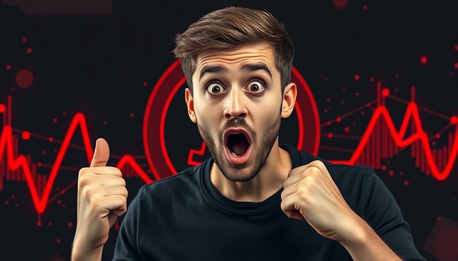 Surprised young man reacting to Bitcoin warning, highlighting CME gaps Bitcoin risk.