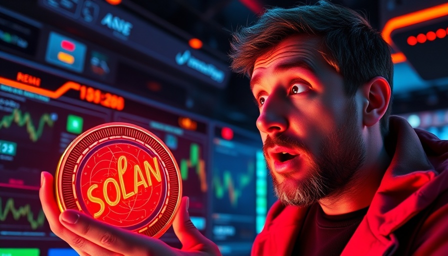Institutional Investment in Solana concept with vibrant digital financial backdrop.