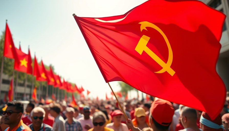 SACP flag waving in vibrant outdoor gathering, political engagement