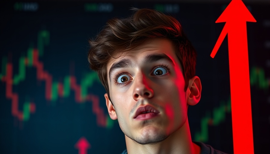 Bitcoin Dominance Price Movements: astonished man watching chart.