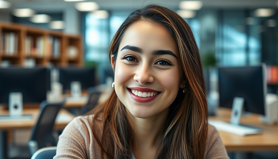 Woman discussing dollar cost averaging in crypto investments, smiling confidently.