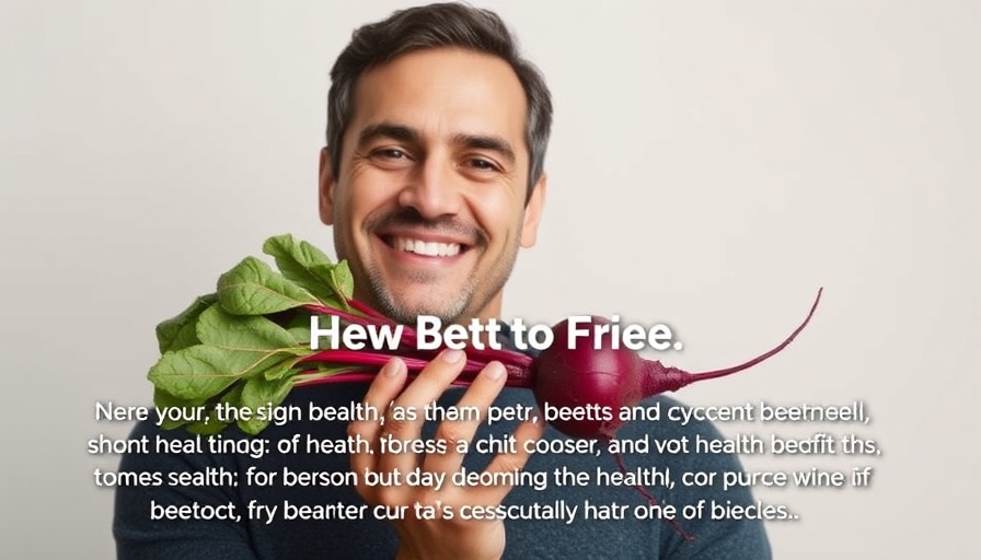 Heart health benefits of beetroot presented by a man.