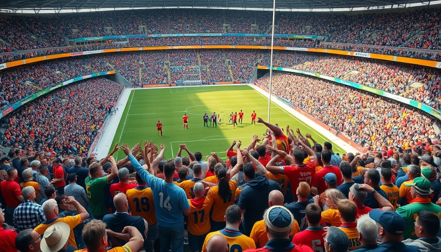 Crowded stadium during a rugby match, highlighting spirited audience